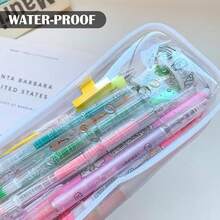 2pcs Clear Cases With Zipper, Multi-Use Travel Makeup Brush Bags Toiletries Exam Pouch Case Travel Luggage Make Up Cosmetic Bag - Multicolor - View 3