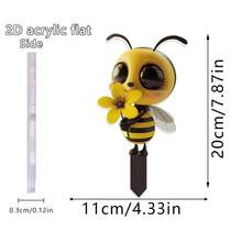 2D亚克力花园插牌，可爱动物和圣诞节户外装饰，防水庭院艺术品，防风雨草坪标牌，庭院和小径装饰品 - B - 查看 2