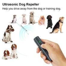 Ultrasonic Dog Repeller USB Rechargeable Dog Drive Device Portable Dog Trainer Anti Barking Device with LED Indicator Lanyard - Negro - Ver 8