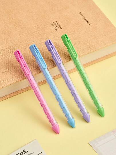 4 Pcs/Box Gel Pens, Clickable Gel Pens, Maze Series, Fun And High-Value Student Stationery Pens For Writing, Exams, And Answering Questions