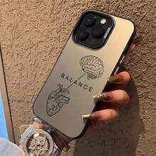 Brain Heart Balance Phone Case It Is Compatible With IPhone 17/16/15/14/13/12/146 Pro Max/Pro/Plus Models. It Features A Stylish And Minimalist Design And Provides Shockproof And Abrasion-Resistant Protection. - Black - View 3
