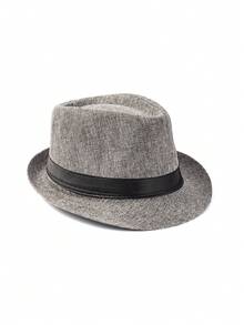1pc Bohemian Retro Polyester Solid Color Fedora Hat, Versatile English Style Bowler Hat, Suitable For All Seasons And Genders - A - View 26