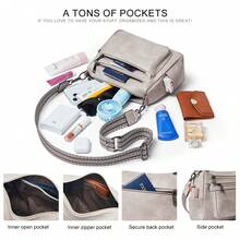 Bluome Shoulder Bag For Women – Handbag For Women Medium Size Vegan Leather Crossbody Bag Adjustable Shoulder Strap Tote Bag - Màu Xám nhạt - Xem 4