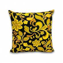 1 Capa para Almofada Com Zíper 40x40 Coleção 2024  Lindíssima - FLORAL - FLORAL AMARELO - Visão 3