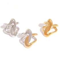Uself 3pcs/1pc Stainless Steel Asymmetrical Curved Geometric Open Adjustable Rings, Anti-Oxidation, Unisex Jewelry Gift, Women Jewelry, Women Rings - Multicolor - View 7
