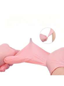 Pink Disposable Gloves - Latex-Free, Powder-Free Nitrile Gloves, Suitable For Household Cleaning, Multi-Purpose Cleaning, Tattooing And Hair Coloring - Available In Multiple Sizes - Multicolor - View 6