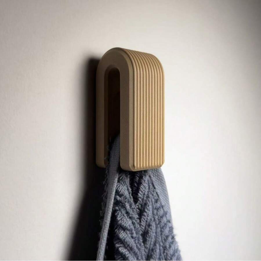 1个带智能锁定系统的自动锁定毛巾挂钩 - 重型重力壁挂式浴室置物架，节省空间的现代塑料毛巾架，适用于淋浴房、浴缸（无需螺丝/安装简便） - 创意新颖