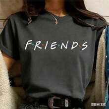 Refreshing SummerFashion Friends TV Show Funny Cartoon T Shirt Women Graphic Best Friends Harajuku T-Shirt Korean Style Tshirt Top Female 2026 - 深灰色 - 查看 3