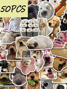 50PCS Cute And Funny Realistic Dog Stickers, Suitable For DIY Decorative Helmets, Skateboards, Phone Cases, Waterproof Stickers - Multicolor - View 2