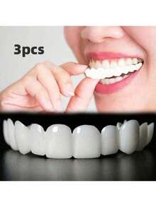 3pcs Tooth Veneers, Fake Teeth Smile Decoration Prop For Photography - Multicolor - View 10