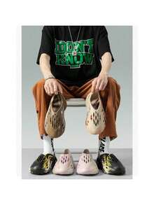 Zapatillas de espuma para correr para mujer y hombre, zapatillas Hollow Cloud ligeras sin cordones, zapatillas de paseo transpirables, sandalias de playa suaves. - Versión de camuflaje negro - Ver 4