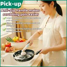 New Patented Pot & Utensil Cleaning Brush, With Rotatable Long Handle Brush Head, Easy To Clean Kitchen Pots, Cups, Bottles, Stovetops, Sinks, Fruits & Vegetables, Commercial Cleaning - Upgrade Rotating Pot Brush - View 8