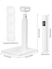 XEIJAYI 360° Rotatable Multifunctional Holder White Nail Lamp With Screen Display, Portable Mini Nail Curing Lamp, Rechargeable Nail Dryer - White - View 10