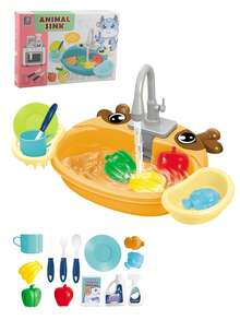 Electric Dishwasher Toy Set, Automatic Water Circulation, Rich Accessories, Educational & Interactive Game, Gift For Boys & Girls, Birthday Present, Random Accessories, Batteries Not Included - Multicolor - View 16