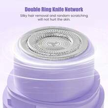 Maquinilla de afeitar eléctrica 2 en 1 para mujer, depilación indolora, recortadora corporal recargable, depiladora de bigote y axilas, novedad de 2026 VC3Z - PÚRPURA-1SET - Ver 5