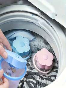2/1pc Reusable Floating Lint Mesh Bag, Washing Machine Lint Collector, Laundry Cleaning Ball - Multicolor - View 3