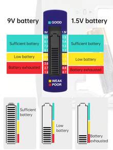 1pc Universal Digital Battery Tester: Quickly Test Battery Capacity Of CD, DN, AA, AAA, 9V, 1.5V Button Batteries - one-size - View 6