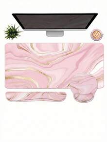 4-In-1 Gaming Mouse Pad Set With Wrist Rest, Including Mouse Pad, Desk Mat, Keyboard Wrist Rest, And Coaster, Ergonomic Design For Home, Office, Study, And Gaming - Multicolor - View 11