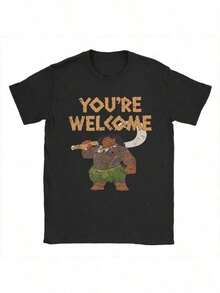 MoanaS Maui Confident Pose You're Welcome Graphic Print T Shirt Men Women  Cotton  Tee Shirt Clothing  Basic Crew Neck T-Shirts,Fashionable And Personalized T-Shirts,Modern Unisex Design - màu đen - Xem 8