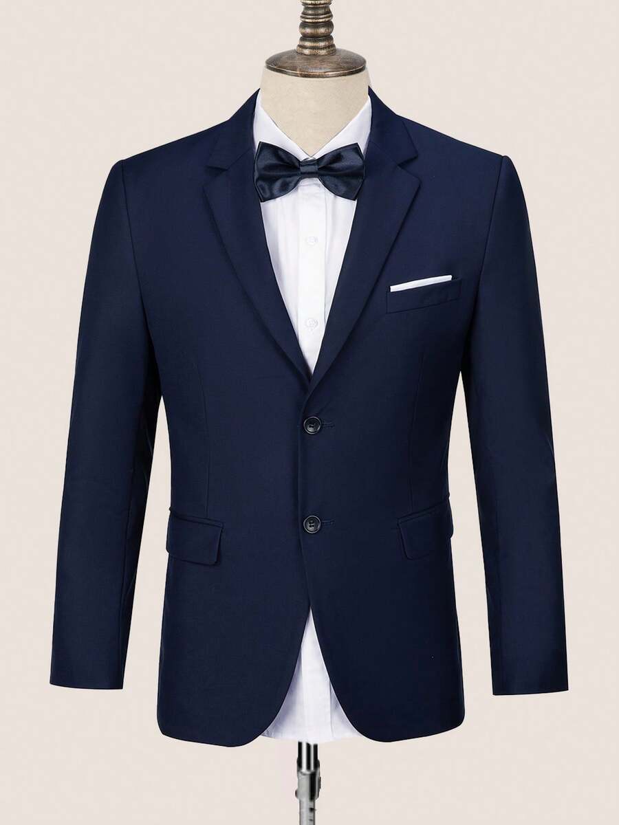 Chaqueta sencilla de traje para hombres adultos - Azul Marino - Ver 1