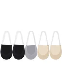 Invisible Boat Socks Women Summer Ice Silk Thin Breathable Soft Shallow Mouth Half Sole Garter Straps Suspenders Socks - Multicolor - View 15