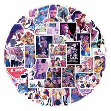 55pcs Demon Hunt KPOP PVC Sticker Pack, Cartoon Graffiti Stickers For Scrapbooking, Diary, Luggage, Laptop, Water Bottle, Phone Case, Smooth Laminated, Waterproof & Durable, Fans Collectibles & Gifts - Multicolor - View 11