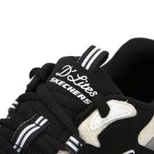 Skechers 女士休闲鞋，舒缓熊猫鞋，D'LITES系列时尚系带运动鞋，适合户外及日常休闲穿着，舒适百搭，896144-BKW - 黑色/白色 - 查看 7