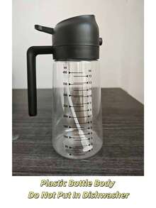 1pc Multi-Purpose White Plastic Spray Oil Dispenser Bottle, Refillable Transparent Measuring Oil Bottle, Suitable For Cooking, Baking, Grilling And Salad - Multicolor - View 12