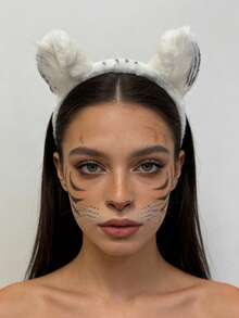 1pc Cute Plush Cat Ear Headband, Sexy Party Costume Accessory - Multicolor - View 7