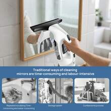 Royalswill Cordless Window Vacuum Cleaner, Window Cleaning Tools, Window Vacuum Cleaner, Rechargeable Window Cleaner - 28cm Squeegee Element And 150ml Water Tank, Cordless Window Cleaner With 200ml Spray Bottle - White - View 7