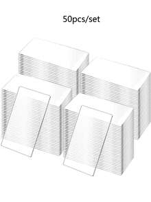 10/50 thẻ ghi tên bằng acrylic trong suốt - Thẻ tên hình chữ nhật trống dùng cho đám cưới, sinh nhật, trang trí bàn ăn - Thẻ ghi nhãn trong suốt phù hợp để viết thư pháp tay - hình chữ nhật - Xem 8