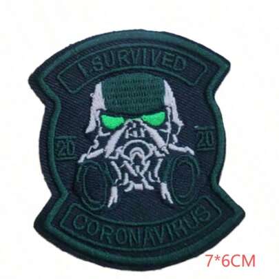 1 件装时尚朋克骷髅刺绣贴片，朋克风熨烫贴花，适用于 DIY 牛仔裤、夹克、服装、包包、帽子、破洞修补和装饰