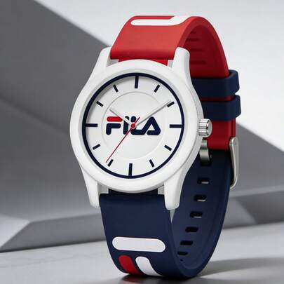 FILA Đồng hồ thể thao silicon FLS38-6340: Thiết kế phối màu rực rỡ, mặt đồng hồ đơn giản và thời trang, phù hợp cho cả nam và nữ, đa năng cho học đường, thể thao và sử dụng hàng ngày. Màu trắng.