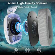 ATTACK SHARK L80PRO Wireless Gaming Headset Lightseed Tech- Built-In&Detachable Dual Microphone-Lightweight Headphone,Tri-Mode(2.4GHz USB C&A Dongle/BT/Wired),300mAh-For PC Switch Win - Multicolor - View 5