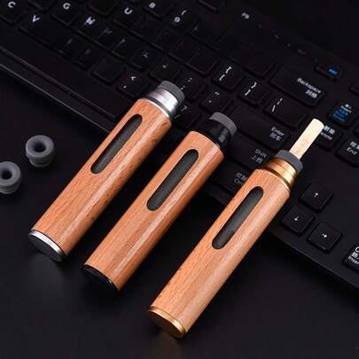 Portable Wooden Ashtray With Built-In Storage - Shockproof, Suitable For Car And Outdoor Travel