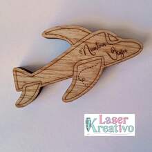 Avión para Guardar USB en Triplay Natural 3 MM (7 x 7 cm) - Camel - Ver 4
