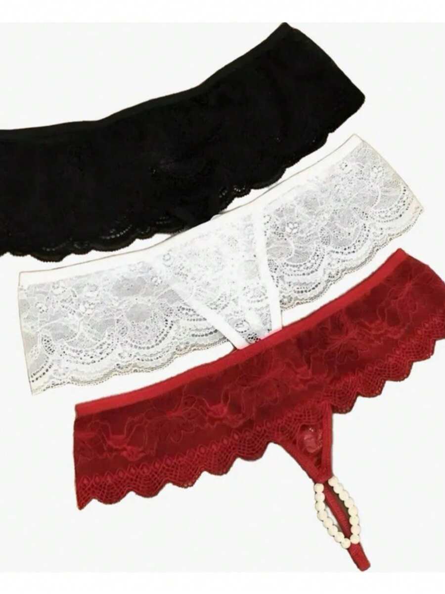 KIT 3 CALCINHAS LINGERIE SEXY TAILANDESA COM PÉROLAS ESTIMULANTES
