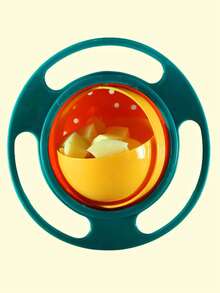 360 Degree Rotating Balanced Bowl, Gyro Bowl, Flying Saucer Bowl - Green - View 4