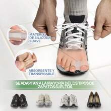 VERALY.MX Kit 6 piezas Coes uanete y Separadores Dedos Almoaa Antepié Separador Dedos Alio Presión Zapato Separador Dedos Pie ro Gel Doble Bucle allux Valgus Martillo Enderezador Dedos - como en la foto - Ver 5