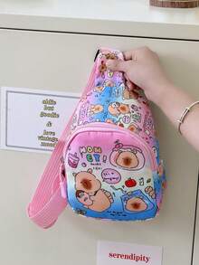 Esta es una bolsa de pecho súper linda para niños, con un diseño de moda y versátil, adecuada para uso diario. - Multicolor - Ver 12