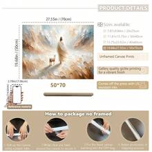 1pc Framed Canvas Poster, Religious Art Theme, Depicting God Leaving The Ninety-Nine Sheep To Find The Lost Lamb. Ideal Decor For Bedroom, Living Room And Hallway, Can Serve As Wall Art Or Seasonal Decoration To Add A Wintry Ambiance To Any Space. Jesus Themed Decorative Painting, Home Decor Poster, Room Decoration, Housewarming Gift. - Multicolor - View 11