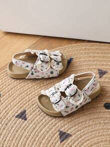 新款夏季儿童凉鞋，女童凉鞋，软底婴儿鞋 - 白色 - 查看 3