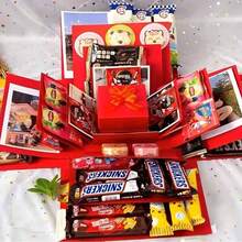 1pc Birthday Wedding Party Gift Box, Proposal Surprise Box, DIY Surprise Box, 5-Layer Exploding Box, Birthday Gift (Requires Self-Assembly, Does Not Include Snacks) - Multicolor - View 5