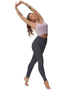 VERACT Women's Thickened High-Waist Yoga Leggings With Pockets – Tummy Control Activewear For Yoga, Running & Fitness - 灰色 - 查看 3
