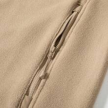 TIANXICO Mens Fleece Jacket Full Zip With Pockets Warm Lightweight Winter Jacket Thermal - Khaki - View 8