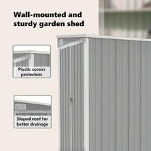 vidaXL Anbauschuppen Grau 118x100x178 cm Verzinkter Stahl Gartenhaus, Geräteschuppen, Gartenhäuschen, Gartenmöbel Schuppen – ideal für Garten, Terrasse oder Rasen - A - Übersicht 9