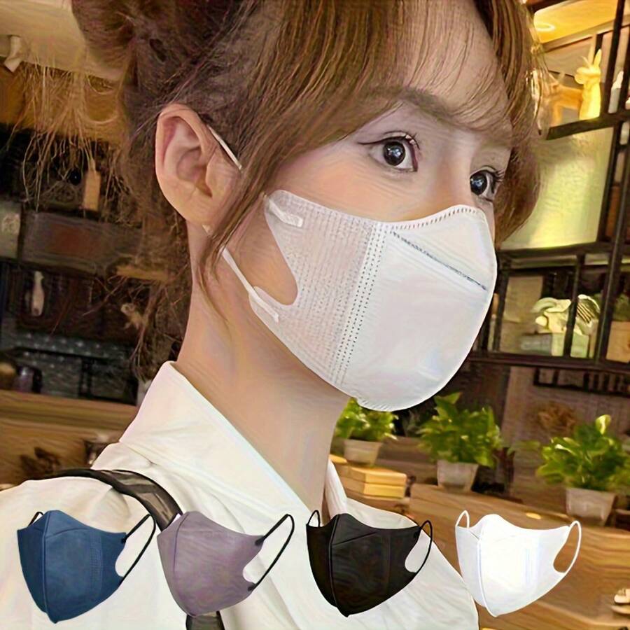 10-Pack Disposable 3D Summer Thin Breathable Fashion Mixed Color Masks - Unisex, Essential For Outdoor Activities, Lightweight And Comfortable Fabric Masks - 混合色 - 查看 1