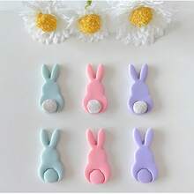 1个可爱卡通复活节兔子软陶耳环模具，DIY珠宝吊坠手工制作入门套装，手工礼物 - 白色 - 查看 2