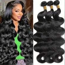 NARNI Body Wave Human Hair Extensions 15A Raw Body Wave Human Hair Bundles Human Hair 100% Unprocessed Brazilian Boutique Virgin Hair Extensions,Double Wefts,Triple Lifespan Brazilian Hair Weaving 8-32 Inch 1 Bundle 100g Natural Black Color For Women - Natural Black - Xem 2