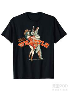 Item Picture Mens Womens Lets Wrestle Graphic Shirt New Orleans   Co - Black - View 2